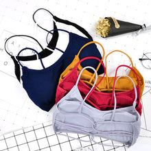 Load image into Gallery viewer, Women Beauty Back Yoga Bra Padded Sports Bra Removable Workout Bra Cross Back Sport Fitness Bra Elastic Thin Shoulder Strap
