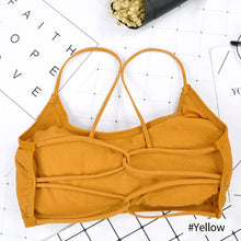 Load image into Gallery viewer, Women Beauty Back Yoga Bra Padded Sports Bra Removable Workout Bra Cross Back Sport Fitness Bra Elastic Thin Shoulder Strap
