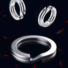 Load image into Gallery viewer, 100pcs Stainless Steel Split Ring Fishing Double Oval Split Ring Solid Ring Accessories For Fishing Hook Snap Lure Swivel
