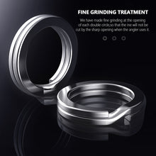 Load image into Gallery viewer, 100pcs Stainless Steel Split Ring Fishing Double Oval Split Ring Solid Ring Accessories For Fishing Hook Snap Lure Swivel
