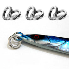 Load image into Gallery viewer, 100pcs Stainless Steel Split Ring Fishing Double Oval Split Ring Solid Ring Accessories For Fishing Hook Snap Lure Swivel
