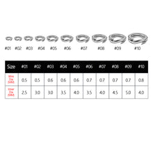 Load image into Gallery viewer, 100pcs Stainless Steel Split Ring Fishing Double Oval Split Ring Solid Ring Accessories For Fishing Hook Snap Lure Swivel
