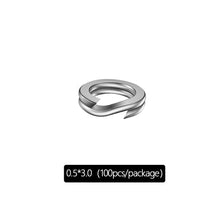 Load image into Gallery viewer, 100pcs Stainless Steel Split Ring Fishing Double Oval Split Ring Solid Ring Accessories For Fishing Hook Snap Lure Swivel
