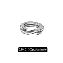 Load image into Gallery viewer, 100pcs Stainless Steel Split Ring Fishing Double Oval Split Ring Solid Ring Accessories For Fishing Hook Snap Lure Swivel
