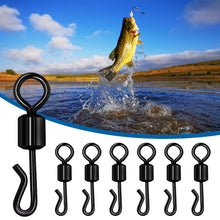 Load image into Gallery viewer, 25/50/100 pcs Bearing Swivel Fishing Connector Q-Shaped Quick Change Swivels For Carp Fishing Terminal Tackle Accessories
