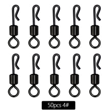 Load image into Gallery viewer, 25/50/100 pcs Bearing Swivel Fishing Connector Q-Shaped Quick Change Swivels For Carp Fishing Terminal Tackle Accessories
