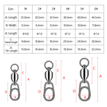 Load image into Gallery viewer, 50/100pcs Bearing Swivel Oval Split Rings Stainless Steel Hooked Snap Rolling Swivel Lure Connector Fishing Accessories
