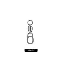 Load image into Gallery viewer, 50/100pcs Bearing Swivel Oval Split Rings Stainless Steel Hooked Snap Rolling Swivel Lure Connector Fishing Accessories
