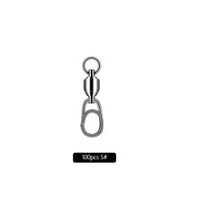 Load image into Gallery viewer, 50/100pcs Bearing Swivel Oval Split Rings Stainless Steel Hooked Snap Rolling Swivel Lure Connector Fishing Accessories
