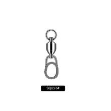 Load image into Gallery viewer, 50/100pcs Bearing Swivel Oval Split Rings Stainless Steel Hooked Snap Rolling Swivel Lure Connector Fishing Accessories
