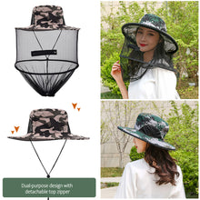 Load image into Gallery viewer, Hike Foldable Mosquito Hat With Hidden Net Mesh Repellent Insect Bee Protection Casual Outdoor Sunscreen Fishing Cap
