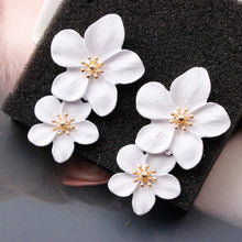 Load image into Gallery viewer, 1 Pair Personality Trend Multicolor Double Layer Flower Stud Earrings Simple Sweet Earrings Women Earrings Jewelry Gifts
