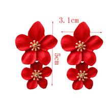 Load image into Gallery viewer, 1 Pair Personality Trend Multicolor Double Layer Flower Stud Earrings Simple Sweet Earrings Women Earrings Jewelry Gifts
