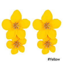 Load image into Gallery viewer, 1 Pair Personality Trend Multicolor Double Layer Flower Stud Earrings Simple Sweet Earrings Women Earrings Jewelry Gifts
