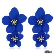 Load image into Gallery viewer, 1 Pair Personality Trend Multicolor Double Layer Flower Stud Earrings Simple Sweet Earrings Women Earrings Jewelry Gifts
