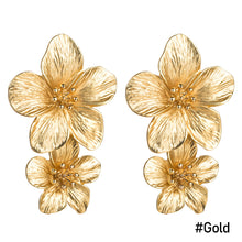 Load image into Gallery viewer, 1 Pair Personality Trend Multicolor Double Layer Flower Stud Earrings Simple Sweet Earrings Women Earrings Jewelry Gifts
