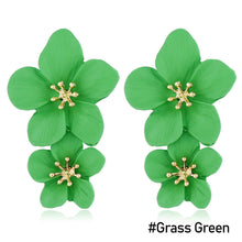 Load image into Gallery viewer, 1 Pair Personality Trend Multicolor Double Layer Flower Stud Earrings Simple Sweet Earrings Women Earrings Jewelry Gifts

