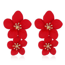 Load image into Gallery viewer, 1 Pair Personality Trend Multicolor Double Layer Flower Stud Earrings Simple Sweet Earrings Women Earrings Jewelry Gifts
