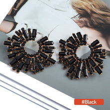 Load image into Gallery viewer, 1 Pair Geometric C-shaped Rhinestone Large Stud Earrings Alloy Colored Diamonds Irregular Sunflower Temperament Earrings Jewelry Gifts

