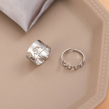 Load image into Gallery viewer, 2pcs/set Creative Personality Flame Dinosaur Punk Couple Ring Simple Open Women Men Couple Ring Jewelry Accessories Gifts

