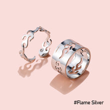 Load image into Gallery viewer, 2pcs/set Creative Personality Flame Dinosaur Punk Couple Ring Simple Open Women Men Couple Ring Jewelry Accessories Gifts
