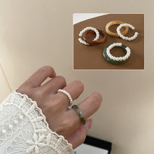 Load image into Gallery viewer, 2pcs/set Vintage Beaded Ring Summer Simple Open Rice Beads Imitation Pearls Ring Women Jewelry Gifts Accessories
