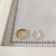 Load image into Gallery viewer, 2pcs/set Vintage Beaded Ring Summer Simple Open Rice Beads Imitation Pearls Ring Women Jewelry Gifts Accessories
