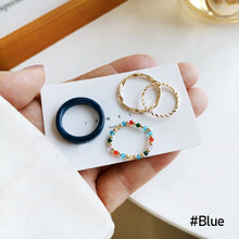 Load image into Gallery viewer, 4pcs/set Fashion Vintage Personality Beaded Ring Summer Simple Resin Rice Beads Ring Women Jewelry Gifts Accessories
