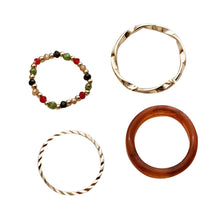 Load image into Gallery viewer, 4pcs/set Fashion Vintage Personality Beaded Ring Summer Simple Resin Rice Beads Ring Women Jewelry Gifts Accessories
