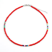 Load image into Gallery viewer, Fashion Summer Bohemian Rice Bead Necklace Sweet Handmade Clavicle Choker Solid Color Beaded Necklace Women Jewelry Gifts
