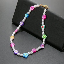 Load image into Gallery viewer, Fashion Bohemian Rice Bead Flower Necklace Sweet Handmade Imitation Pearls Clavicle Choker Beaded Necklace Women Jewelry Gifts
