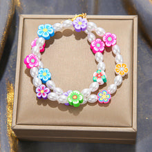 Load image into Gallery viewer, Fashion Bohemian Rice Bead Flower Necklace Sweet Handmade Imitation Pearls Clavicle Choker Beaded Necklace Women Jewelry Gifts
