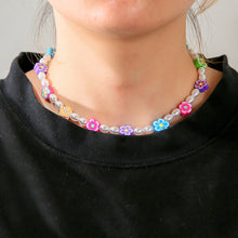 Load image into Gallery viewer, Fashion Bohemian Rice Bead Flower Necklace Sweet Handmade Imitation Pearls Clavicle Choker Beaded Necklace Women Jewelry Gifts
