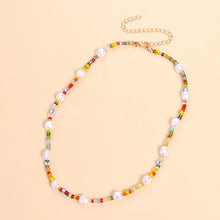 Load image into Gallery viewer, Bohemian Fashion Multicolored Rice Beads Necklace Imitation Pearl Clavicle Choker Beaded Necklace Women Jewelry Gifts
