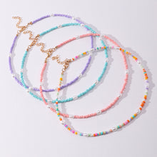 Load image into Gallery viewer, Fashion Sweet Multicolored Rice Bead Necklace Bohemian Imitation Pearl Clavicle Choker Beaded Necklace Women Jewelry Gifts
