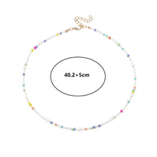 Load image into Gallery viewer, Fashion Sweet Multicolored Rice Bead Necklace Bohemian Imitation Pearl Clavicle Choker Beaded Necklace Women Jewelry Gifts
