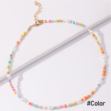 Load image into Gallery viewer, Fashion Sweet Multicolored Rice Bead Necklace Bohemian Imitation Pearl Clavicle Choker Beaded Necklace Women Jewelry Gifts
