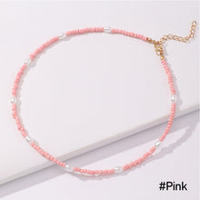 Load image into Gallery viewer, Fashion Sweet Multicolored Rice Bead Necklace Bohemian Imitation Pearl Clavicle Choker Beaded Necklace Women Jewelry Gifts
