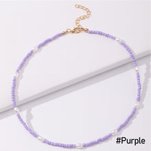Load image into Gallery viewer, Fashion Sweet Multicolored Rice Bead Necklace Bohemian Imitation Pearl Clavicle Choker Beaded Necklace Women Jewelry Gifts
