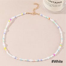 Load image into Gallery viewer, Fashion Sweet Multicolored Rice Bead Necklace Bohemian Imitation Pearl Clavicle Choker Beaded Necklace Women Jewelry Gifts
