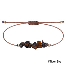 Load image into Gallery viewer, Irregular Broken Stone Woven Wax Thread Bracelet Bohemian Tiger Eye Beach Hand Rope Bracelets Fashion Women Men Jewelry Gifts
