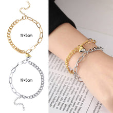 Load image into Gallery viewer, Fashion Couple Splicing Love Heart Magnets Bracelets Punk Wrist Chain Bracelets Creative Romantic Rope Women Men Jewelry Gifts

