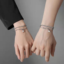 Load image into Gallery viewer, Fashion Titanium Steel Splicing Love Heart Magnet Couple Bracelets Punk Wrist Chain Bracelets Romantic Women Men Jewelry Gifts
