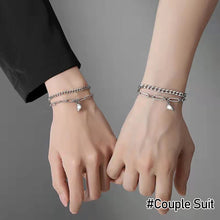 Load image into Gallery viewer, Fashion Titanium Steel Splicing Love Heart Magnet Couple Bracelets Punk Wrist Chain Bracelets Romantic Women Men Jewelry Gifts
