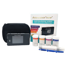 Load image into Gallery viewer, 4 in1 Multi-Function Cholesterol Meter Uric Acid&amp;Hemoglobin Blood Glucose Test strips kit for Diabetes Gout Device with Lancets
