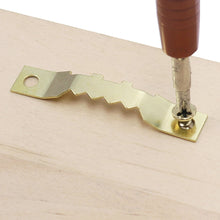 Load image into Gallery viewer, 100Sets Gold Saw Tooth Hangers for Wood Frame Canvas Picture Frame Hanging Hooks with Screws Sawtooth Hangers 45*8mm DIY Hardware Tools
