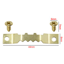 Load image into Gallery viewer, 100Sets Gold Saw Tooth Hangers for Wood Frame Canvas Picture Frame Hanging Hooks with Screws Sawtooth Hangers 45*8mm DIY Hardware Tools
