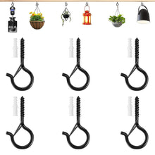 Load image into Gallery viewer, 6pcs Screw-In Ceiling Hooks Hanger with Expansion Screws Lights Wire Hanger Hooks Screw Hooks Wall Cabinet Ceiling Hooks For Outdoor Wirelight House Garage Party Christmas
