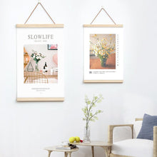 Load image into Gallery viewer, Magnetic Poster Hanger Frame Pine Wood Hanger Frame Natural Painting Photo Frame Canvas Wall Art Craft Frame Art Hanger
