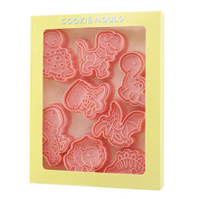 Load image into Gallery viewer, 8Pcs Cartoon Dinoaur Cookie Cutters Set Cute Dino Biscuits Mold Stamp DIY Cake Baking Tools
